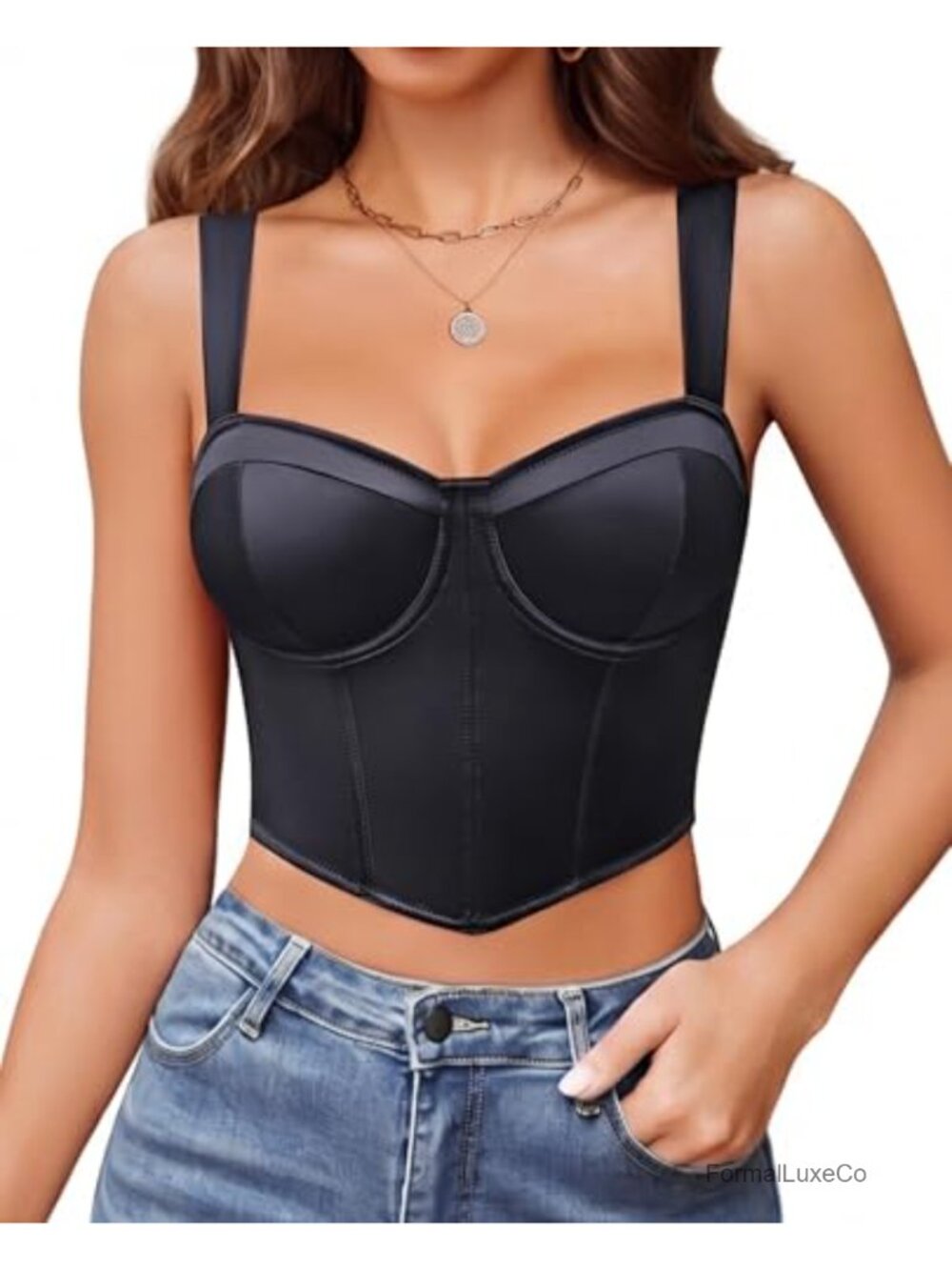 Women's Bustier Corset Top Adjustable Straps Underwire Shapewear